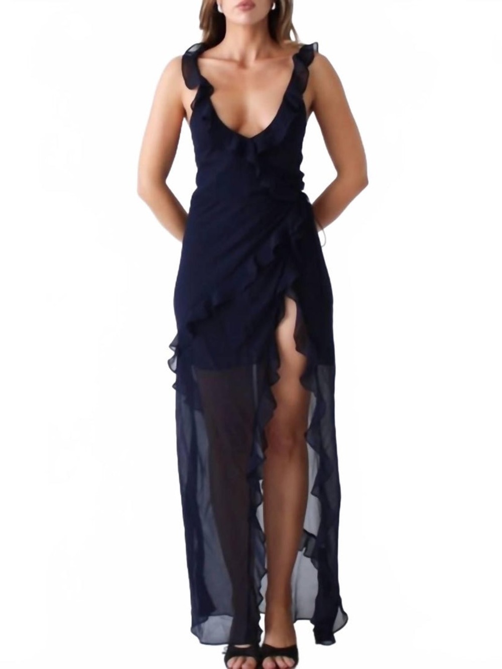 Rumored Just Like Heaven Midi Dress In Navy